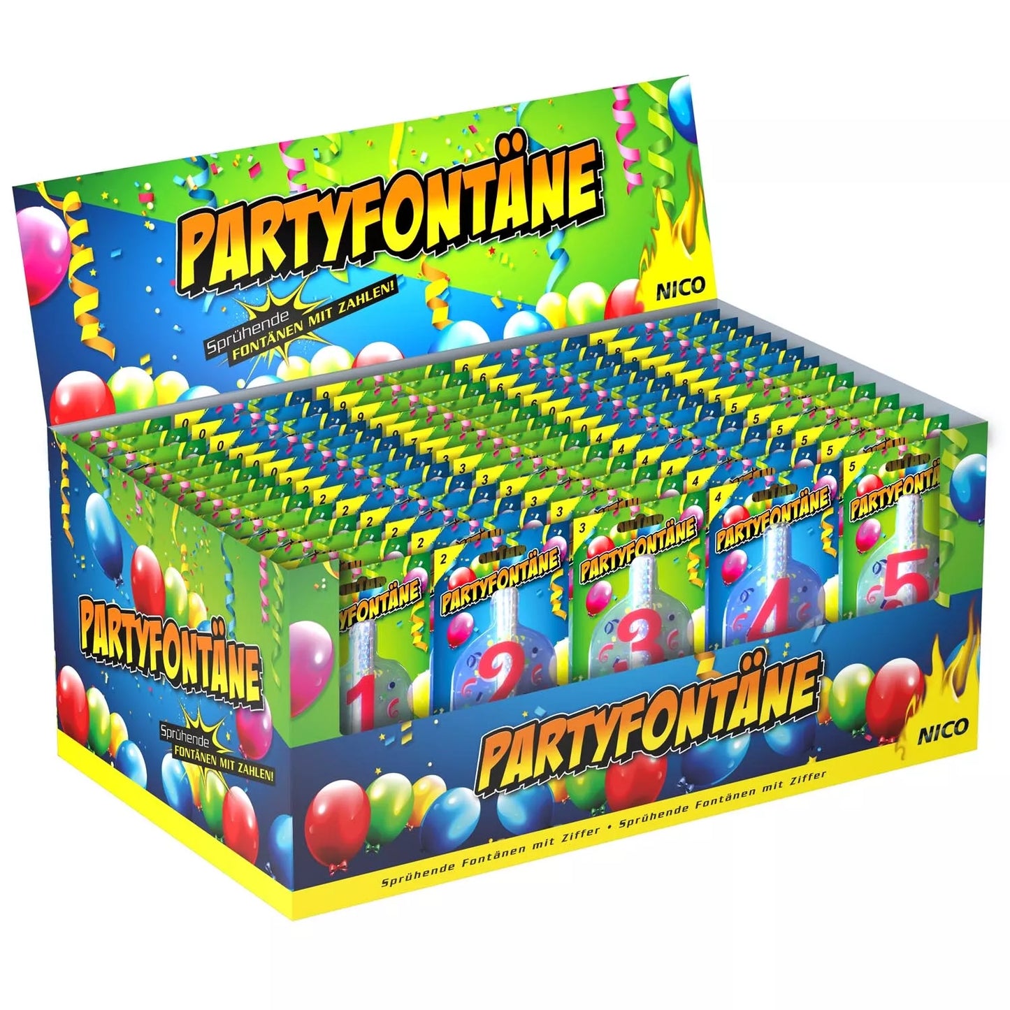 Partyfontänen mit Zahlen