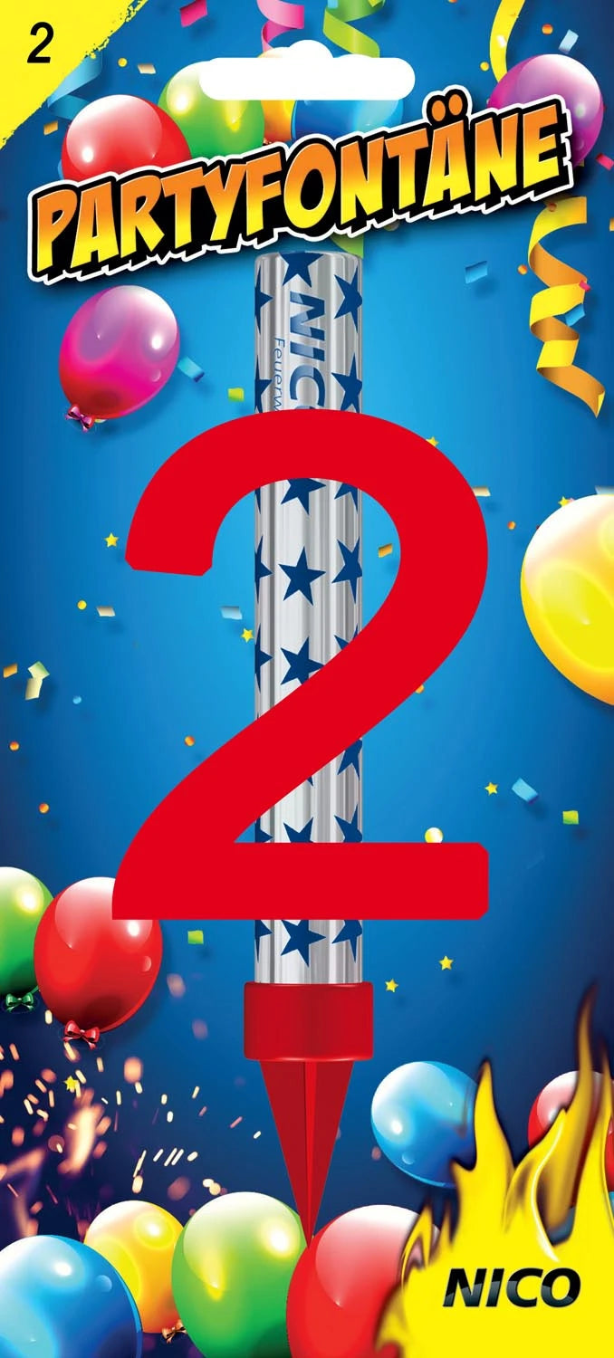 Partyfontänen mit Zahlen