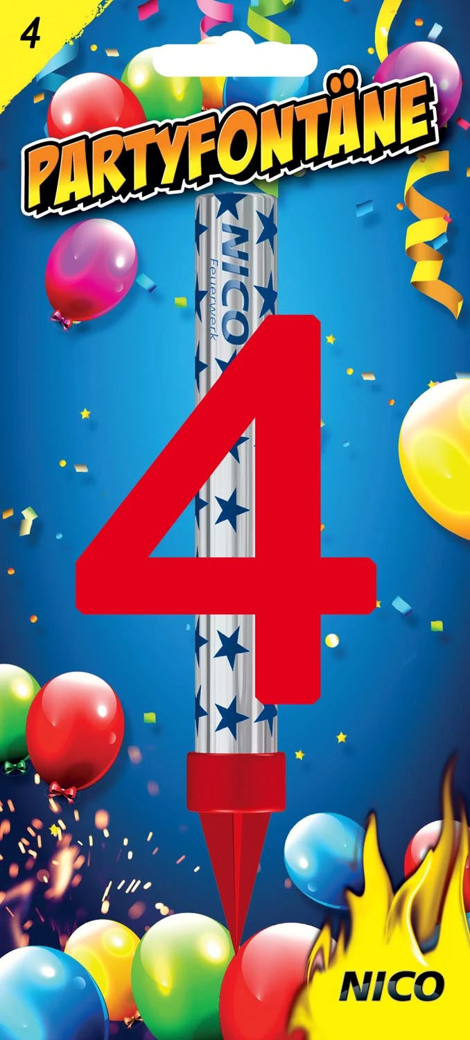 Partyfontänen mit Zahlen