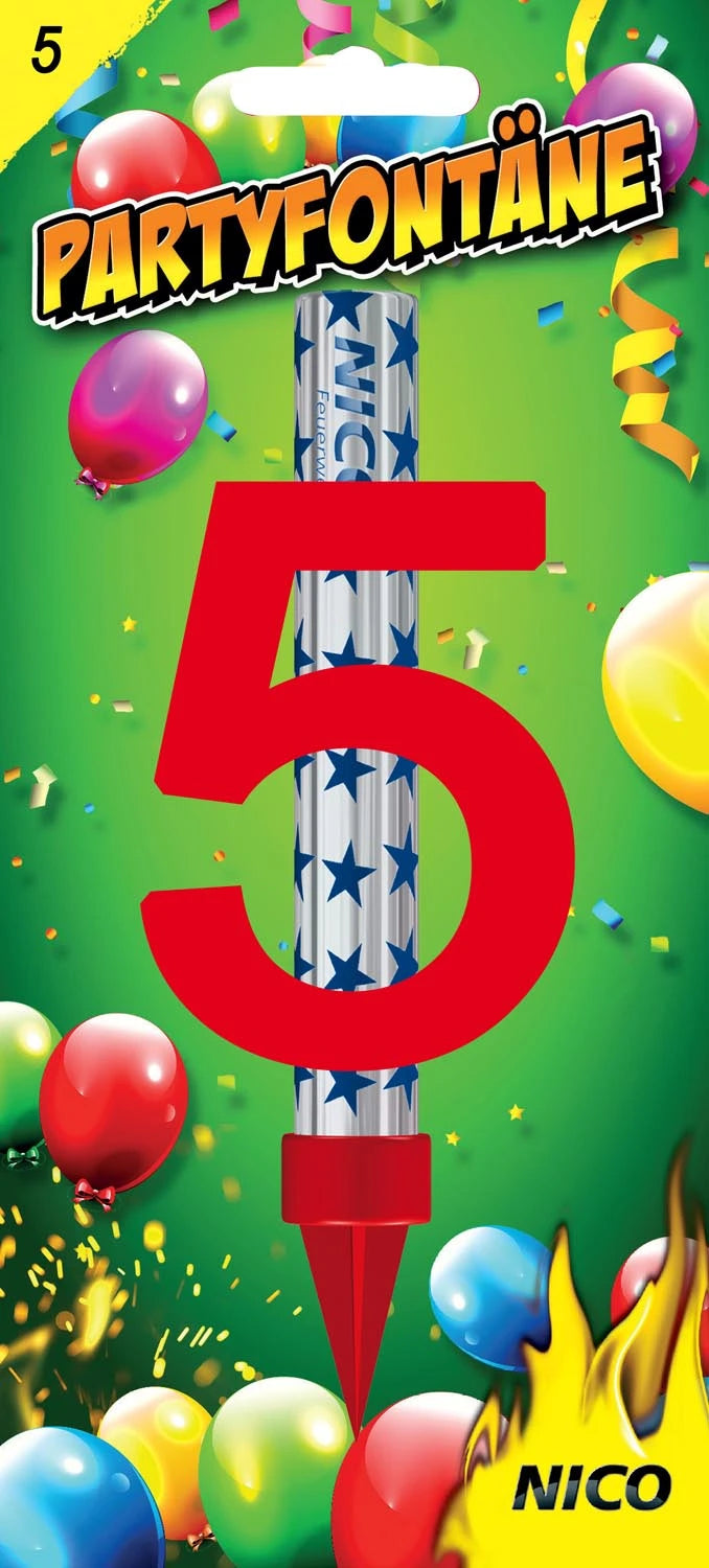 Partyfontänen mit Zahlen