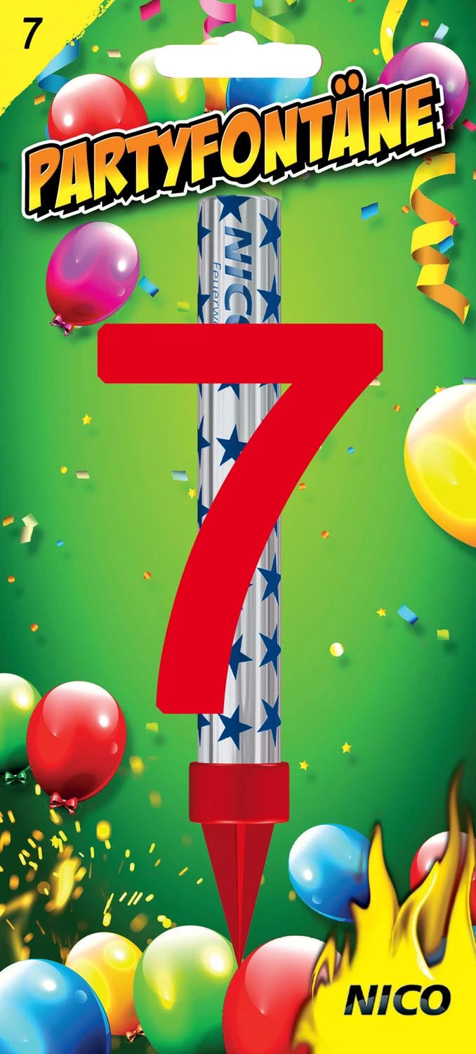 Partyfontänen mit Zahlen
