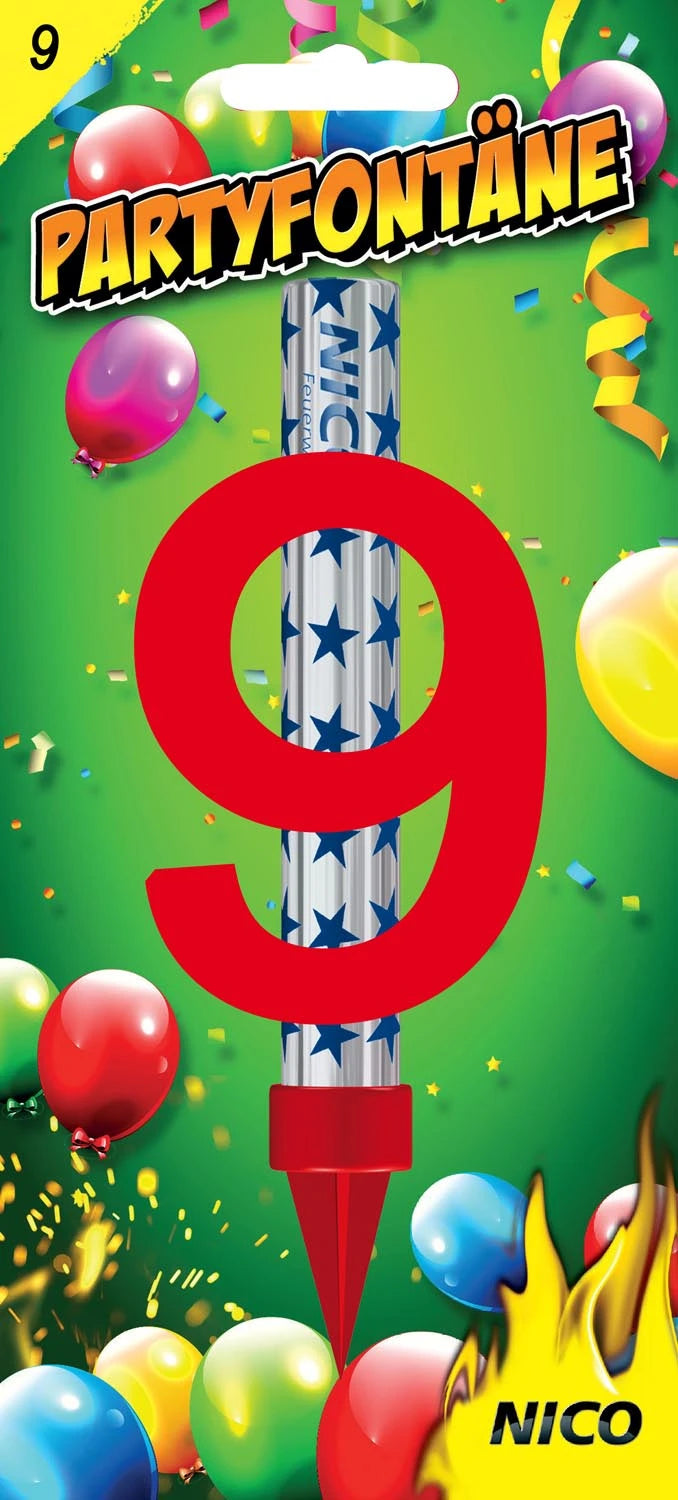 Partyfontänen mit Zahlen