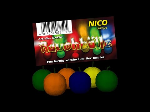 Rauchbälle, 4-farbig sortiert, 6er-Btl., KAT T1